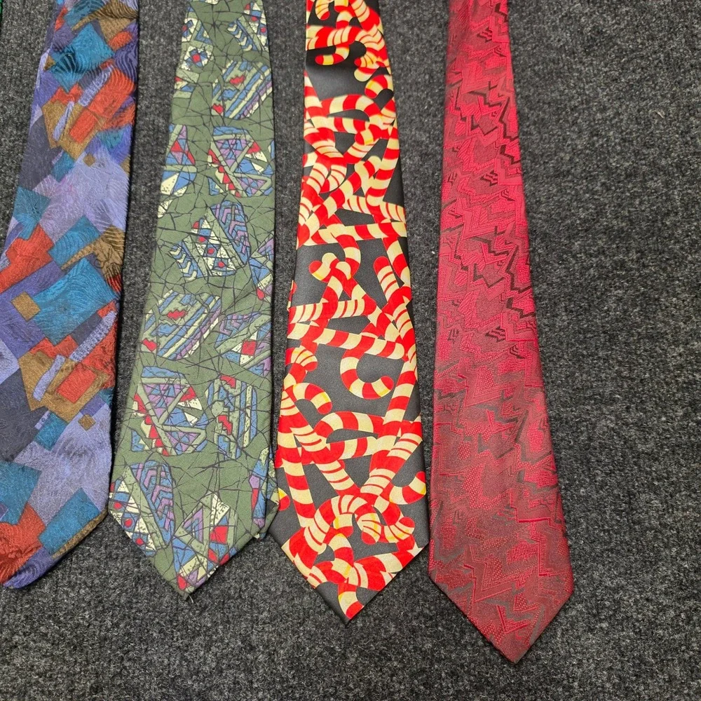 Vintage Mens Necktie Lot of 6 Bugatti Van Heusen Structure Gospitality Silk Tie